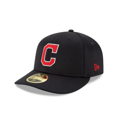 Blue Cleveland Indians Hat - New Era MLB Clubhouse Collection Low Profile 59FIFTY Fitted Caps USA6438725